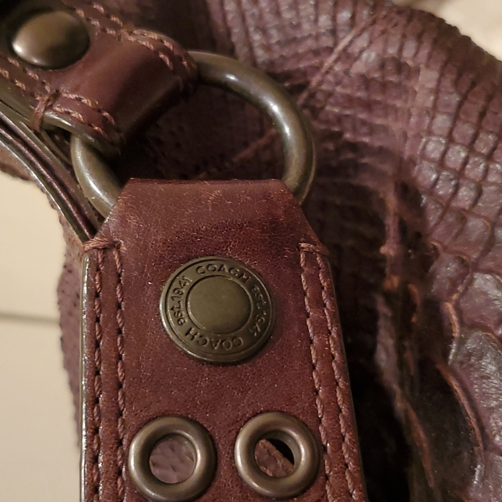 Coach Embossed Python Hobo Leather Pocketbook - image 4